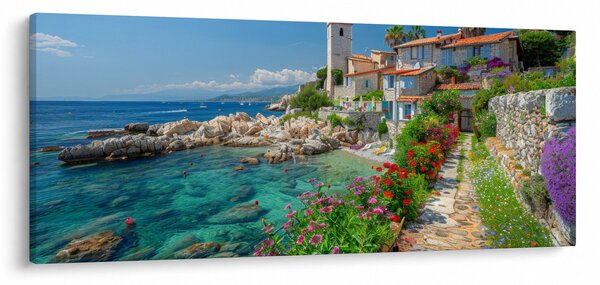 Tablou - Sat pitoresc de coastă (120x50 cm)