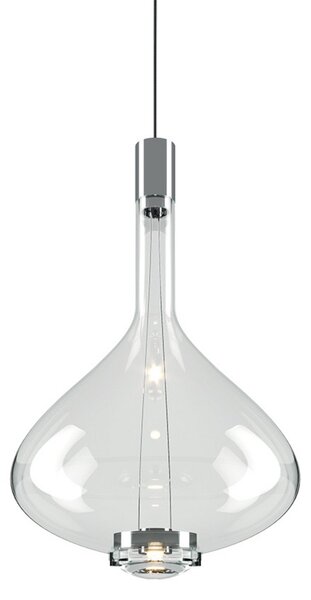 Lustră Pendul Lodes, reglabil, Transparent, Camera de zi, Sticlă