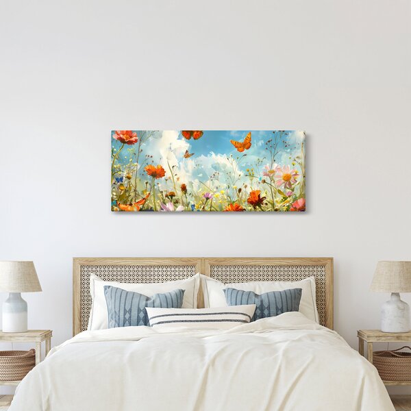 Tablou - Fluturi pe pajiștea de vară (120x50 cm)