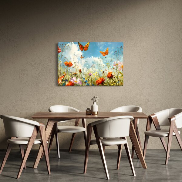 Tablou - Fluturi pe pajiștea de vară (90x60 cm)