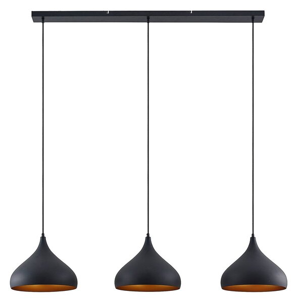 Lustră Pendul Lindby, Elamira, reglabil, Negru, Camera de zi, Metal, Modern