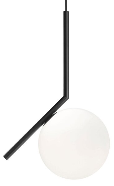 Lustră Pendul FLOS, IC S1, reglabil, Negru, Camera de zi, Sticlă, Design