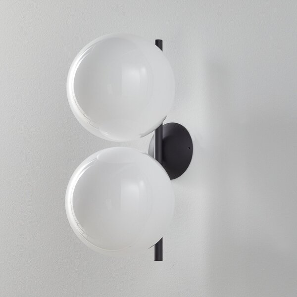 Lampă de perete FLOS, IC C/W1 Double, reglabil, Alb, Camera de zi, Sticlă, Design