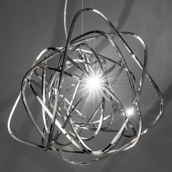 Terzani Doodle - lucrare manuală cu LED suspendat, Gri, Camera de zi / sufragerie, Metal, Design