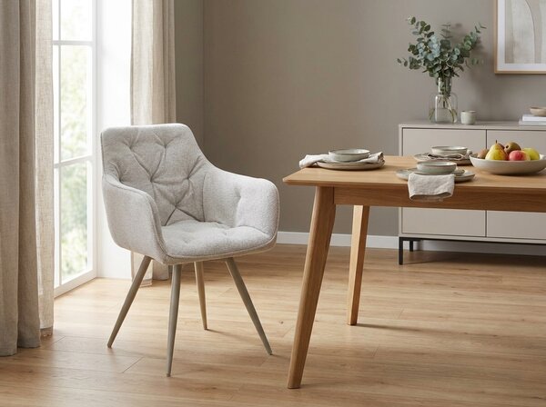 Scaun de dining pivotant MORIX, bej deschis/ casmir LEO 23