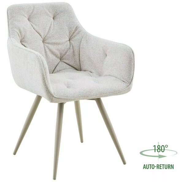 Scaun de dining pivotant MORIX, bej deschis/ casmir LEO 23