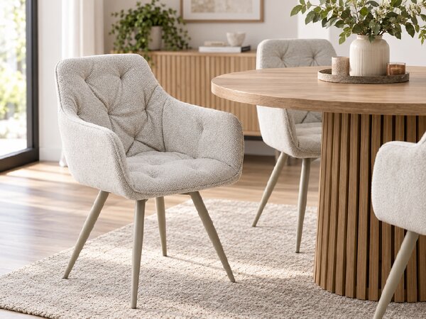 Scaun de dining pivotant MORIX, bej deschis/ casmir LEO 23
