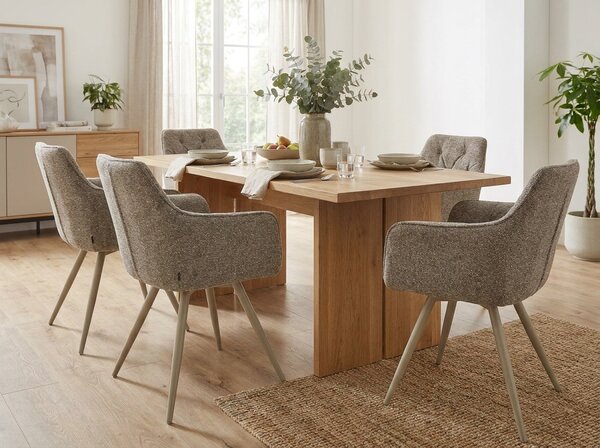 Scaun de dining rotativ MORIX, bej inchis / casmir LEO 32