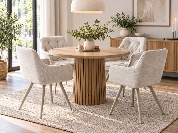 Scaun de dining pivotant MORIX, bej deschis/ casmir LEO 23