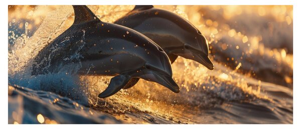 Tablou - Delfinii (120x50 cm)