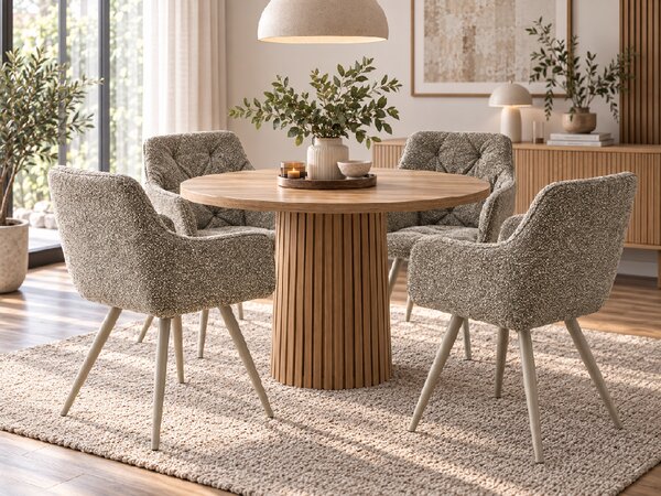 Scaun de dining rotativ MORIX, bej inchis / casmir LEO 32