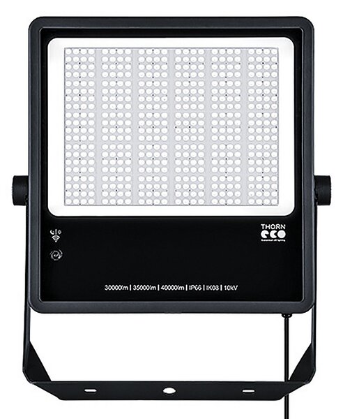 THORN THORNeco Leo Flex LED spot IP66 PC 300W 830, reglabil, Negru, Metal