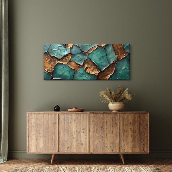 Tablou - Pictură verde-auriu (120x50 cm)