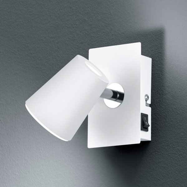 Trio Lighting Spot de perete cu LED alb Narcos cap pivotant, Alb, Camera de zi / sufragerie, Metal, Modern
