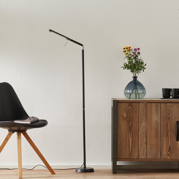 Trio Lighting Lampadar LED Filigran, negru, dimabil, reglabil, reglabil, Negru, Camera de zi / sufragerie, Metal, Modern, Lumină de lectură