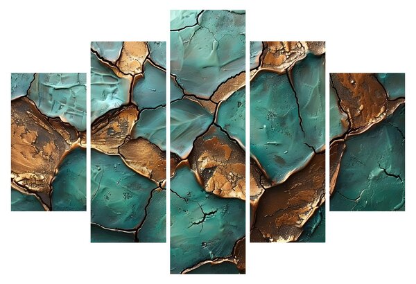 Tablou - Pictură verde-auriu (150x105 cm)