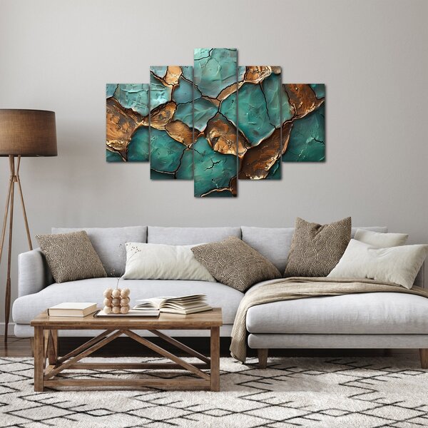Tablou - Pictură verde-auriu (150x105 cm)