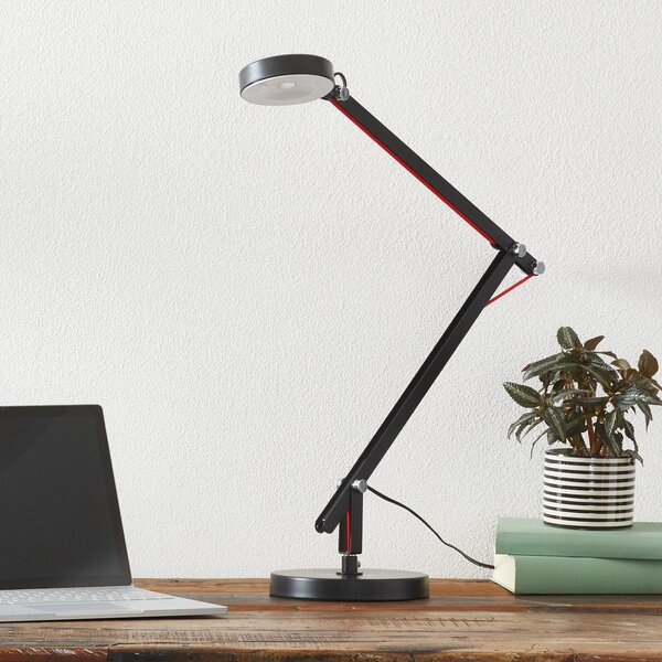 Trio Lighting Lampă LED multifuncțională neagră Amsterdam, Negru, Studiu / Birou, Metal, Modern, Corpuri de iluminat cu clemă / cu fișă