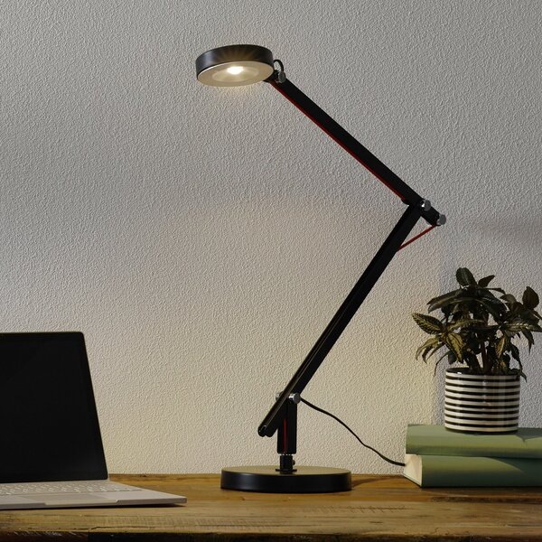 Trio Lighting Lampă LED multifuncțională neagră Amsterdam, Negru, Studiu / Birou, Metal, Modern, Corpuri de iluminat cu clemă / cu fișă