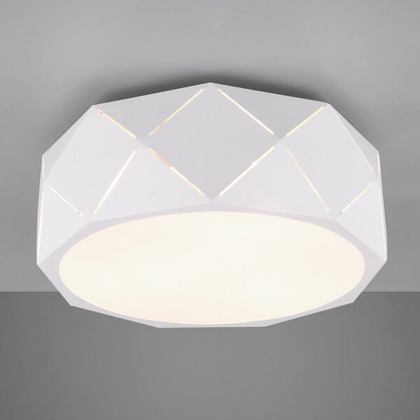 Trio Lighting Plafonieră Zandor cu abajur alb, reglabil, Alb, Camera de zi / sufragerie, Metal, Modern