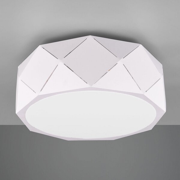 Trio Lighting Plafonieră Zandor cu abajur alb, reglabil, Alb, Camera de zi / sufragerie, Metal, Modern