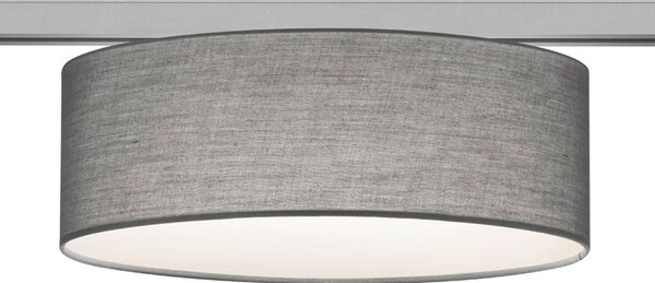 Trio Lighting plafonieră bifazică DUOline 763902 2xE27, gri, reglabil, Gri, Camera de zi / sufragerie, Țesătură / Textil, Modern