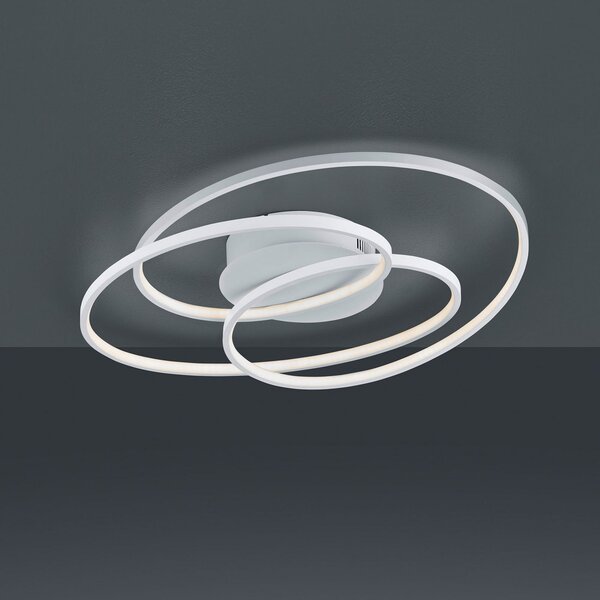 Trio Lighting Plafonieră LED Gale, 60 cm, alb mat, reglabil, Alb, Camera de zi / sufragerie, Metal, Modern