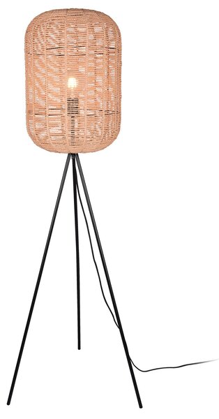 Trio Lighting Lampă de podea Runa cu abajur din sisal, Maro / Rugină, Camera de zi / sufragerie, Lemn