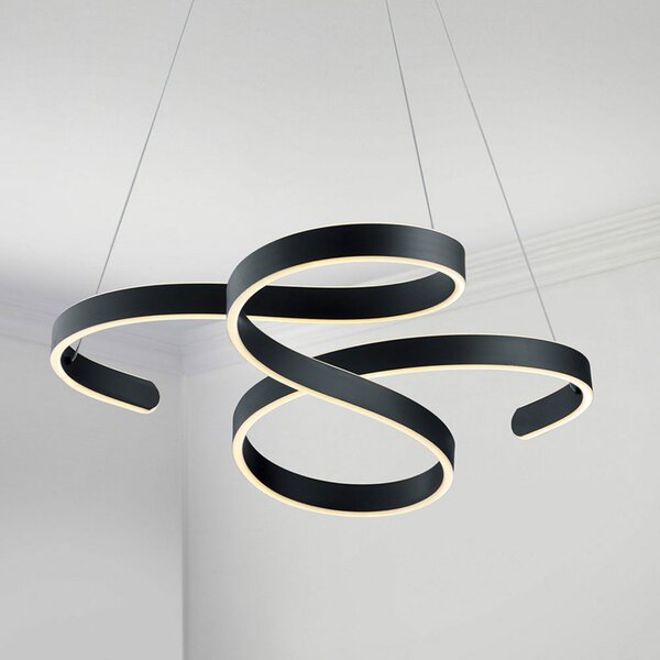 Trio Lighting Lampă pendul LED Francis, antracit, reglabil, Negru, Camera de zi / sufragerie, Metal, Modern