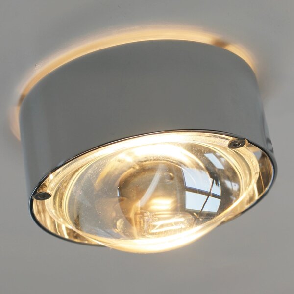 Top Light Aplică de perete mică PUK ONE, crom mat, reglabil, Gri, Camera de zi / sufragerie, Metal, Design, Plafon rotund direct