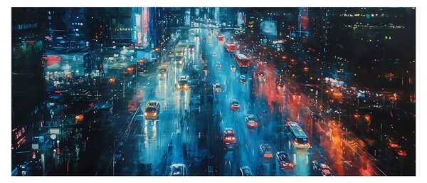 Tablou - Oraș mare, pictură în ulei (120x50 cm)