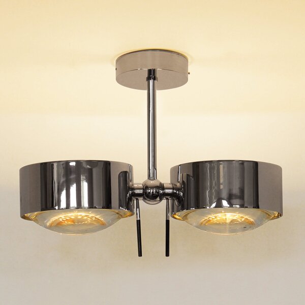 Top Light Plafonieră Puk Sides crom 10 cm 2 becuri G9, reglabil, Gri, Camera de zi / sufragerie, Metal, Design