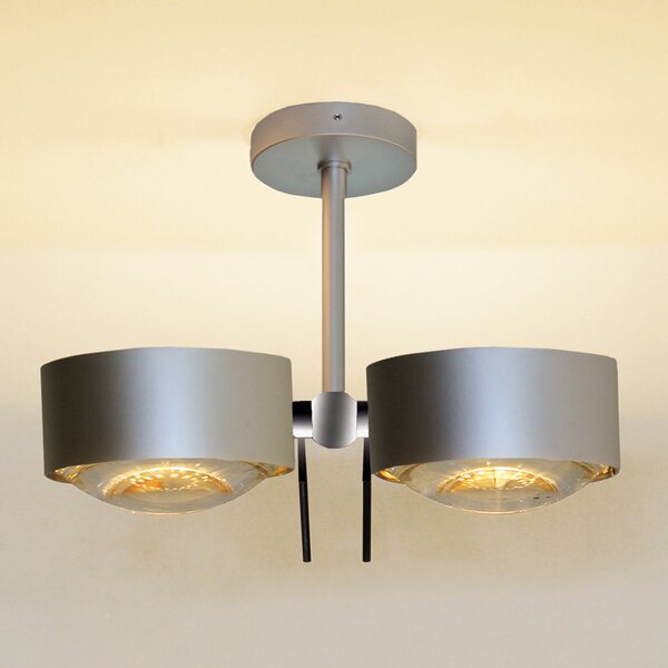 Top Light Plafonieră Puk Sides crom mat 10 cm 2 becuri G9, reglabil, Gri, Camera de zi / sufragerie, Metal, Design