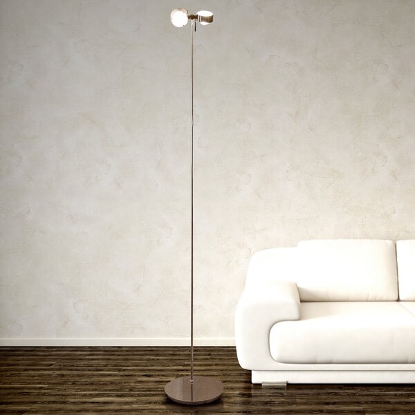 Top Light Lampă de podea flexibilă PUK FLOOR, crom, 2 becuri., Metalic, Camera de zi / sufragerie, Metal, Design