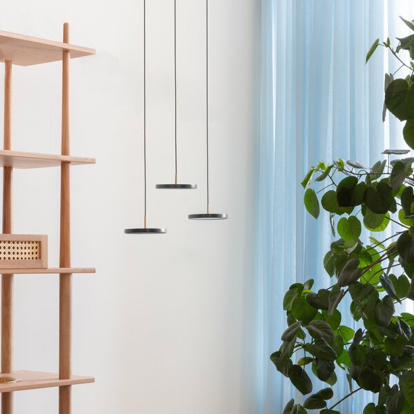 Lustră Pendul UMAGE, Asteria Micro V2, reglabil, Negru, Camera de zi, Metal, Scandinavă
