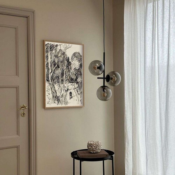 Lustră Pendul Dyberg Larsen, Como, reglabil, Negru, Camera de zi, Metal, Modern