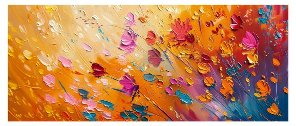 Tablou - Pictură flori colorate (120x50 cm)