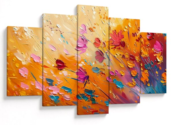 Tablou - Pictură flori colorate (150x105 cm)