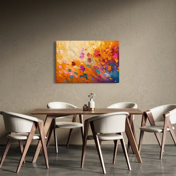 Tablou - Pictură flori colorate (90x60 cm)