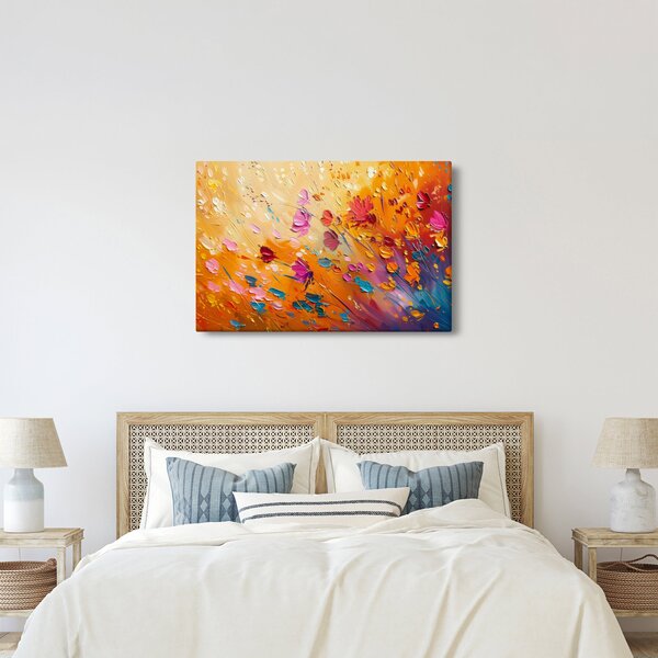 Tablou - Pictură flori colorate (90x60 cm)