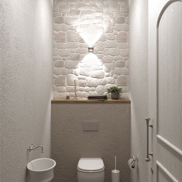Top Light Puk Mini Wall LED 2x8W lentile transparente, nichel mat, reglabil, Gri, Camera de zi / sufragerie, Metal, Design