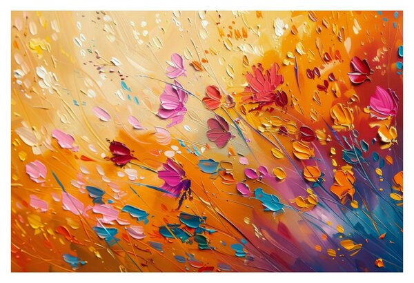 Tablou - Pictură flori colorate (90x60 cm)