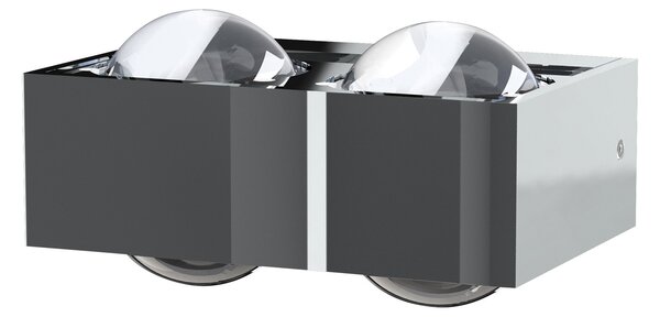 Top Light Lampă de perete Focus 150, 4x lentile transparente, 2xG9, cromat, reglabil, Metalic, Camera de zi / sufragerie, Metal, Design
