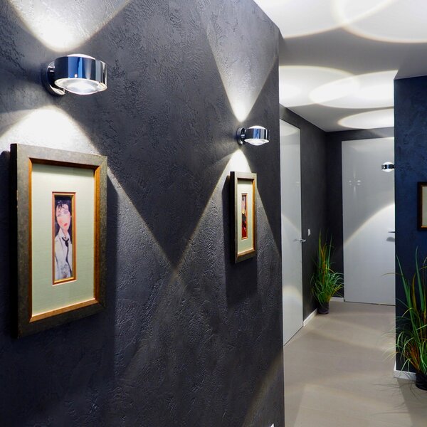 Top Light Puk Maxx Wall, LED, lentile transparente, cromat, reglabil, Metalic, Camera de zi / sufragerie, Metal, Design