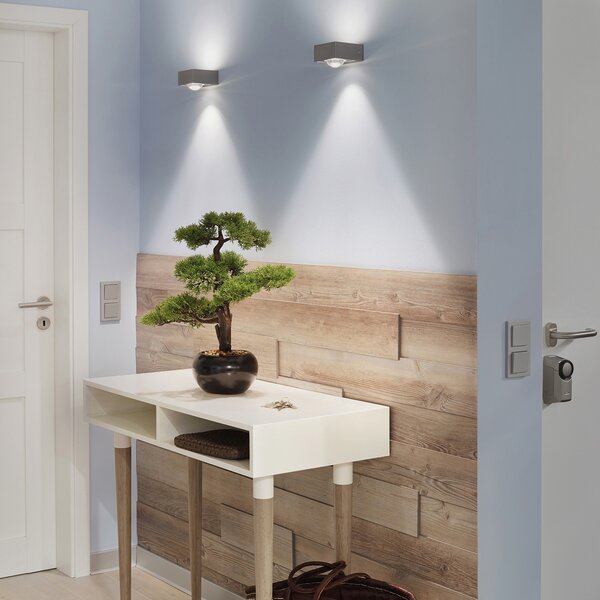 Top Light Lampă de perete cu LED Focus 100, lentile transparente, cromat, reglabil, Metalic, Camera de zi / sufragerie, Metal, Design