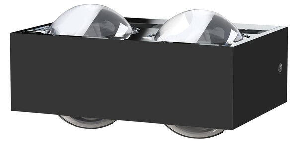 Top Light Lampă de perete Focus 150, 4x lentile transparente, 2xG9, negru, reglabil, Negru, Camera de zi / sufragerie, Metal, Design