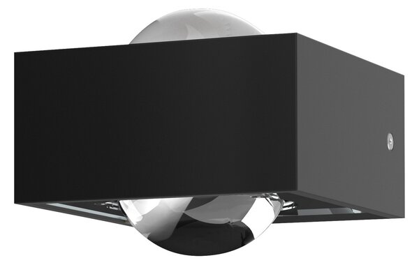 Top Light Lampă de perete cu LED Focus 100 lentile transparente, negru/cromate, reglabil, Negru, Camera de zi / sufragerie, Metal, Design