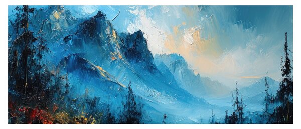 Tablou - Pictura munților (120x50 cm)