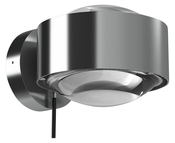 Top Light Puk Maxx Wall+ LED, lentile transparente, crom mat, reglabil, Gri, Camera de zi / sufragerie, Metal, Design