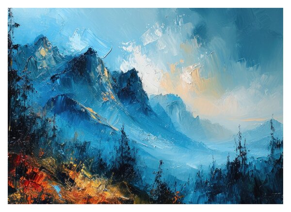 Tablou - Pictura munților (70x50 cm)